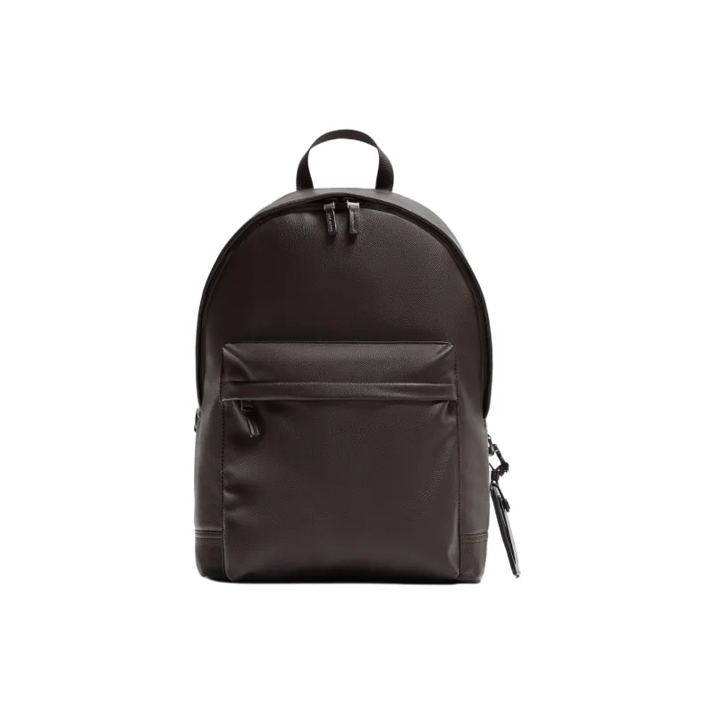 ZARA Polyurethane Backpack Men's Brown-0