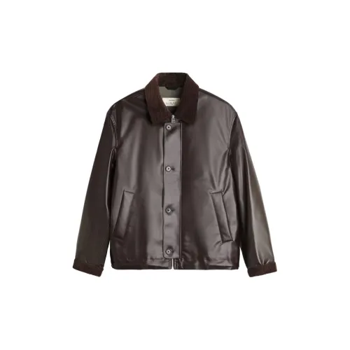 ZARA Leather Jackets Men Chocolate