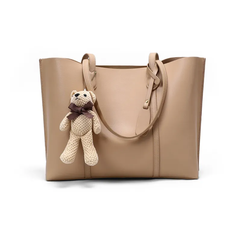 COMELY Cow Leather Patchwork Synthetic Leather Shoulder Bag Tote Regular Women's Blue Apricot Smoke Gray-8