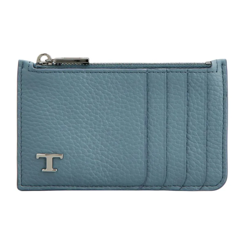 TOD'S Timeless Calfskin Card Holder Men's Light Blue-0