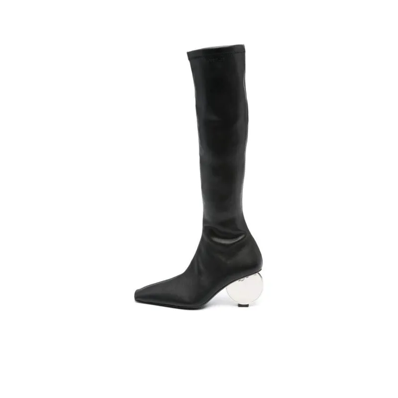 Courrèges Circle 90mm Faux-leather Knee-high Boots-1