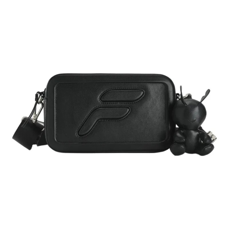 FILA FUSION Polyurethane Shoulder Bag Crossbody Bag Extra Small Unisex Pitch Black-0