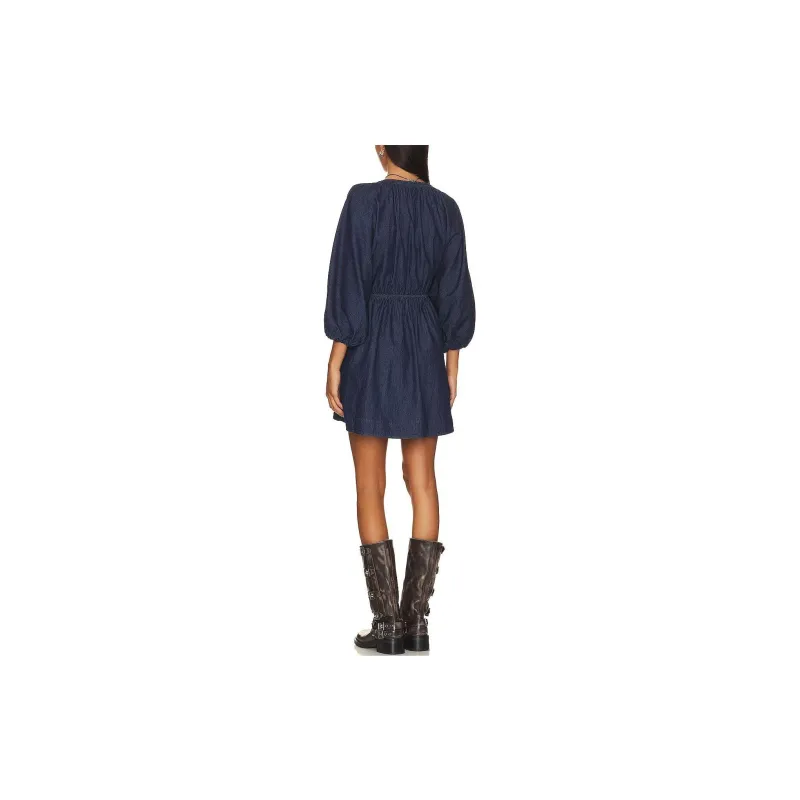 FREE PEOPLE Long-Sleeved Dresses Women's Blue-2