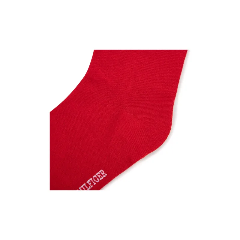 Tommy Hilfiger Mid Calf Socks Men's 2 Pack Red/Black-3
