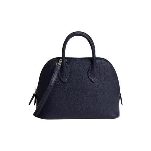 HERMES Bolide Evercolor Leather Bowling Bag Handbag Shoulder Bag Crossbody Bag Mini Women's 2Z Bleu Nuit Midnight Blue