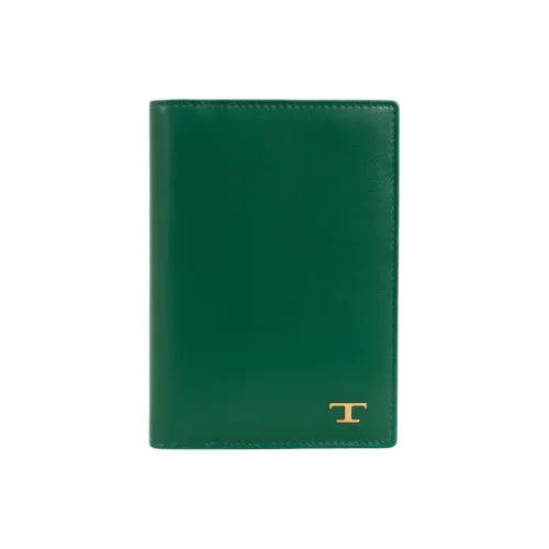 TOD'S Cow Leather Passport Holder Men's Green