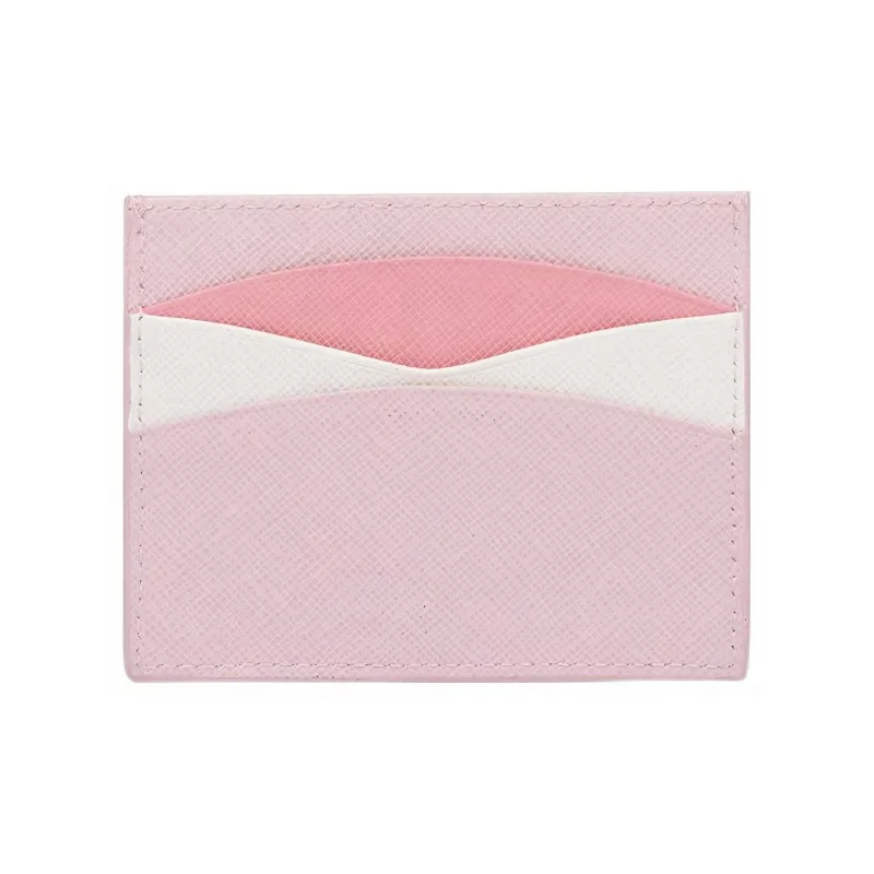 PRADA Saffiano Leather Card Holder Women's Pink-1