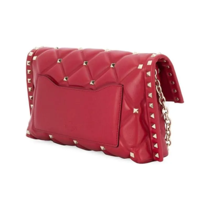 Valentino Calfskin Crossbody Bag, Shoulder Bag Women's Red-1