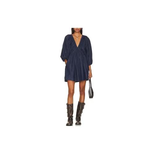 FREE PEOPLE Long-Sleeved Dresses Women's Blue