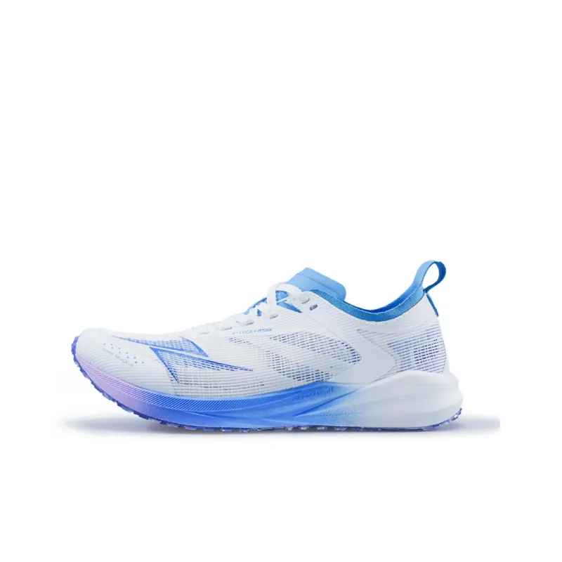 VICTORY LIGHT Cushioning, Slip Resistant, And Abrasion Resistant Low Top Sprint Running Shoes Unisex White Purple-0