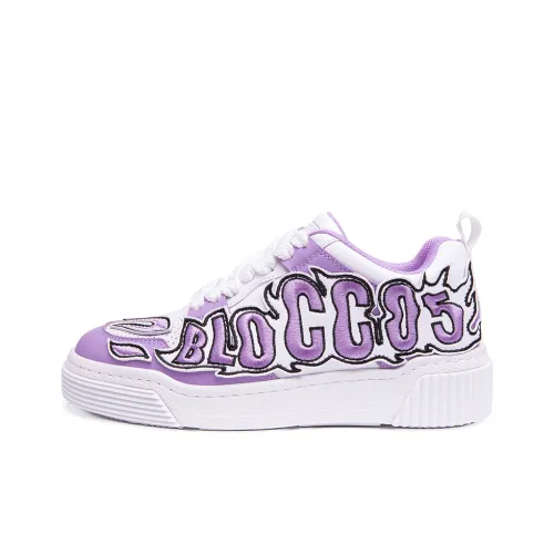 BLOCCO5 Skateboard Shoes Women's Low-Top Purple/White