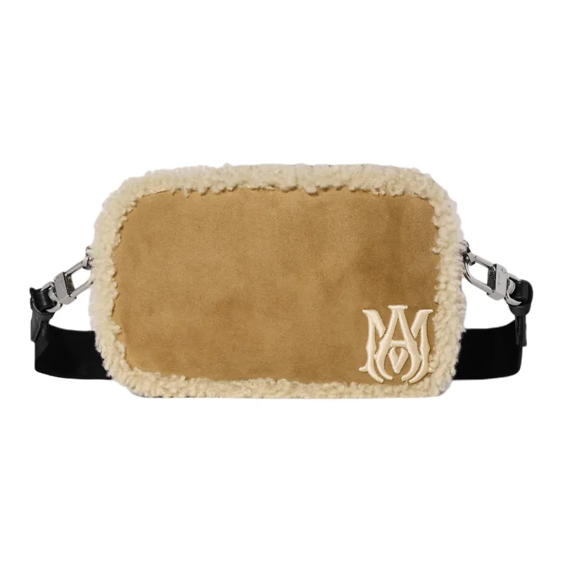 AMIRI Sheared Wool Camera Bags Crossbody Bag Shoulder Bag Unisex Natural-0