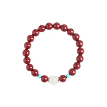 Baozhi Reconstructed Cinnabar Jade Bracelets Unisex