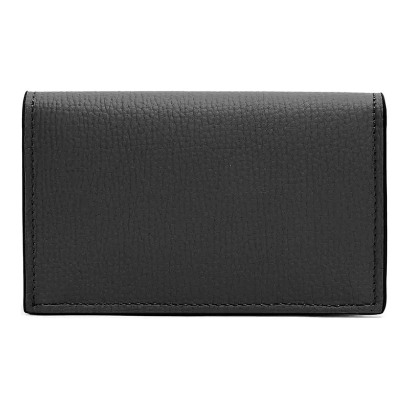 LOEWE Anagram Pebble Texture Cow Leather Business Card Holder Women's Black-2