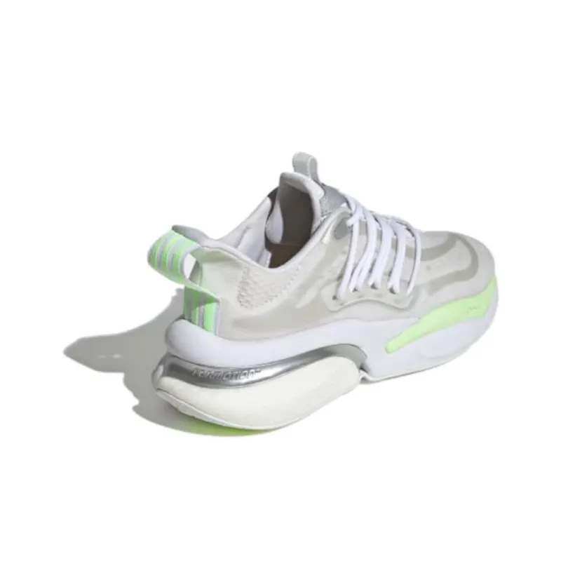 Adidas Alphaboost V1 Cloud White Silver Metallic Green Spark Women's-4