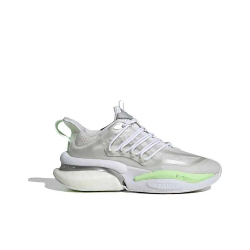 Adidas Alphaboost V1 Cloud White Silver Metallic Green Spark Women's-1