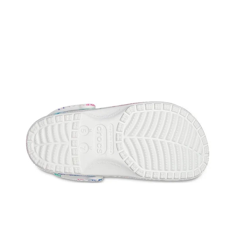 Crocs Classic Clog Beach Sandals Unisex White Multicolor-4