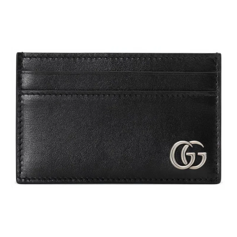 GUCCI GG Marmont Leather Card Holder Card Holder Men's Black-0