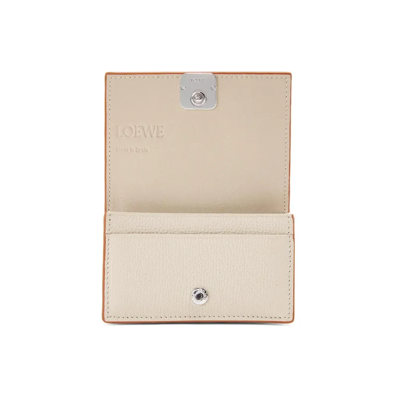 LOEWE Anagram Soft Grained Cow Leather Business Card Holder Card Case Women's Light Ethereal Gray-3