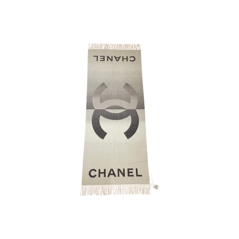 CHANEL Knit Scarves Women's Gray-1