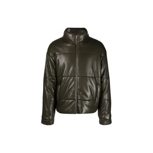 NANUSHKA Leather Jackets Men Dark Green