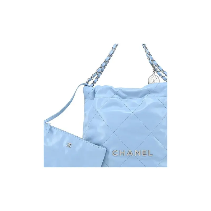 CHANEL 22Bag Calfskin Tote Bag, Shopping Bag, Handbag, Shoulder Bag, Crossbody Bag Women's Blue-5
