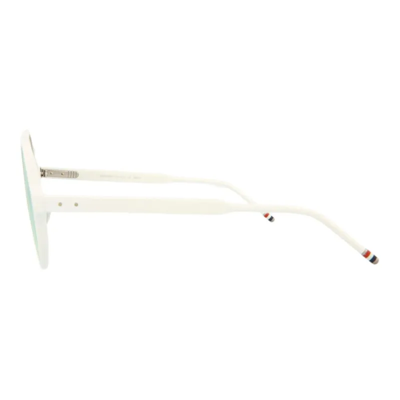THOM BROWNE· Acetate Round Sunglasses Unisex White-2