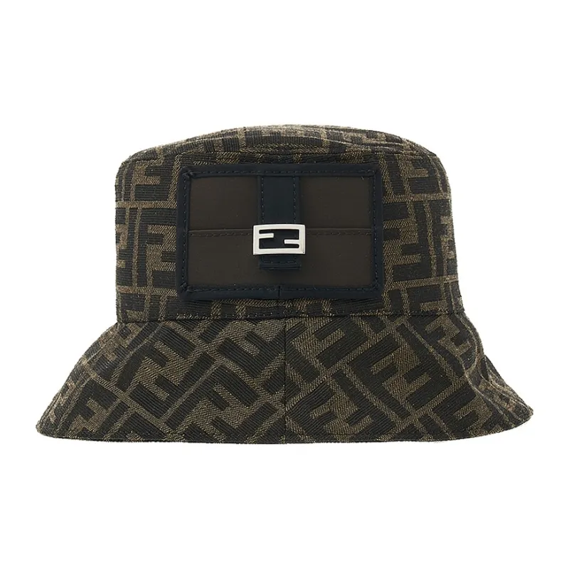 FENDI Polyester, Cotton, Acrylic Bucket Hats Kids' Brown-1