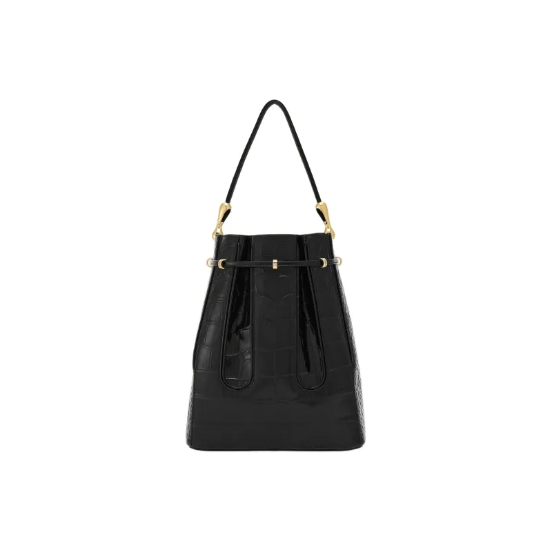 FERRAGAMO Calf Leather And Suede Bucket Bag, Handbag, Shoulder Bag Women's Black-3