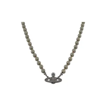 Vivienne Westwood Pearl Necklaces Men's Gunmetal Gray