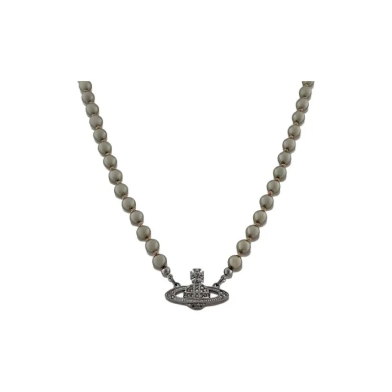 Vivienne Westwood Pearl Necklaces Men's Gunmetal Gray-0