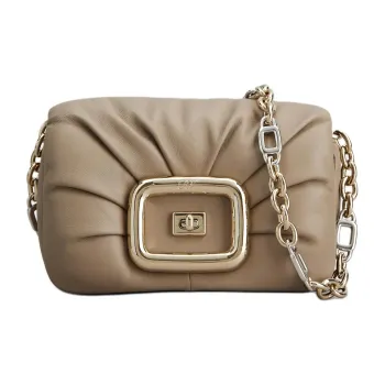 Roger Vivier Nappa Leather Portable Crossbody Bag Shoulder Bag Women's Beige Yellow