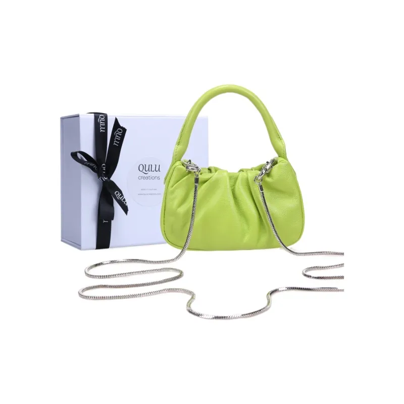 QULU Sheepskin Shoulder Bag Crossbody Bag Handbag Mini Women's White-7