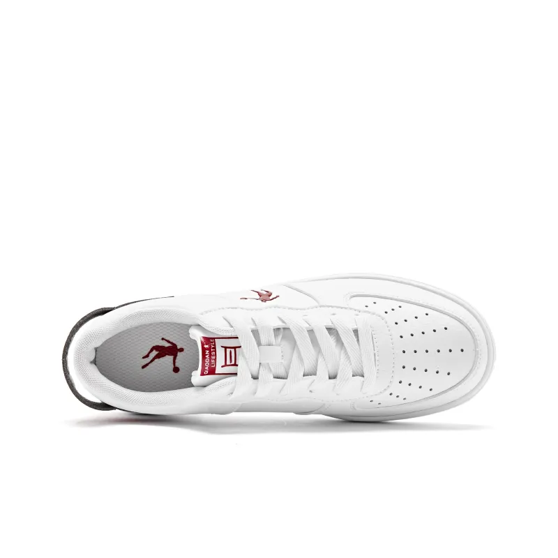 QIAODAN Skateboard Shoes Men Low Top Jordan White Iron Red-3