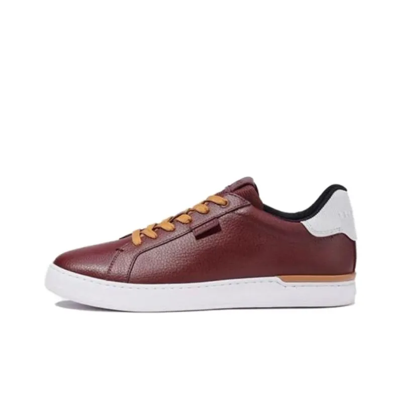 COACH Abrasion Resistant Low Top Skateboard Shoes Men's Red Brown-0