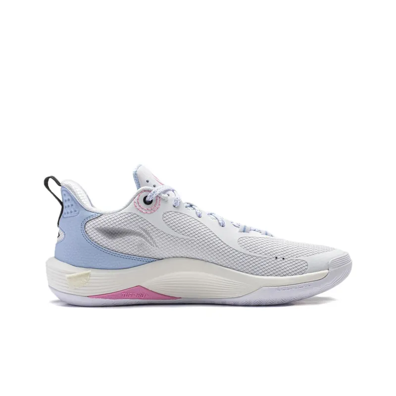 LiNing FlashLink Cushioning Wear Resistant Low Top Basketball Shoes Men's White Blue-1