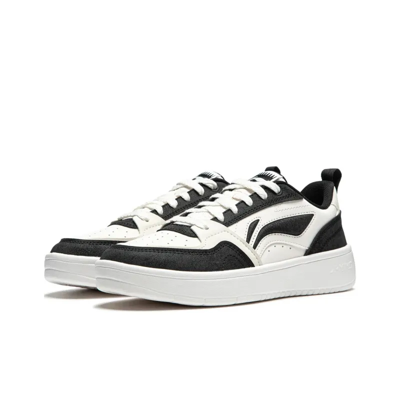 LiNing Yuanbao V2 Slip Resistant Cushioning Wear Resistant Low Top Skateboard Shoes Women's Black White-2
