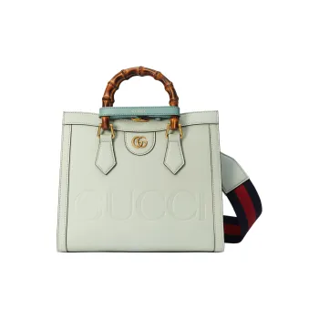 GUCCI Diana Leather Tote Bag, Shopping Bag, Shoulder Bag, Crossbody Bag, Handbag Small Size Women's Light Green