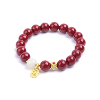 Zhen Hu Pavilion Reconstructed Cinnabar Jade Bracelets Women's