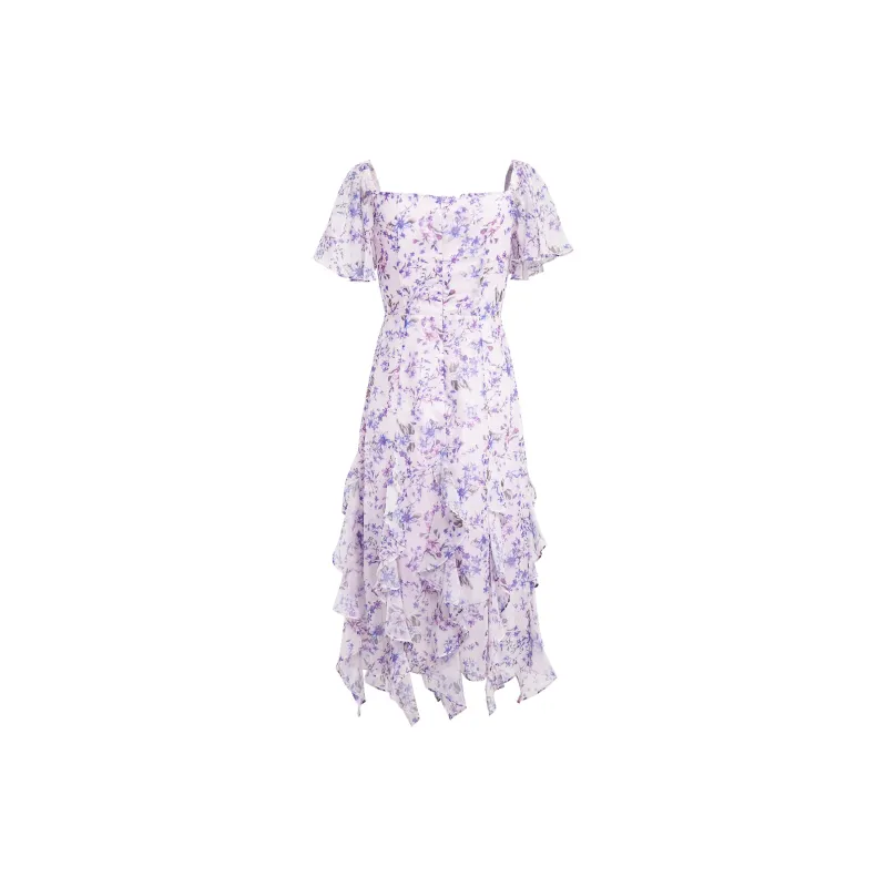 AUI Short Sleeved Dress Women's Purple-1