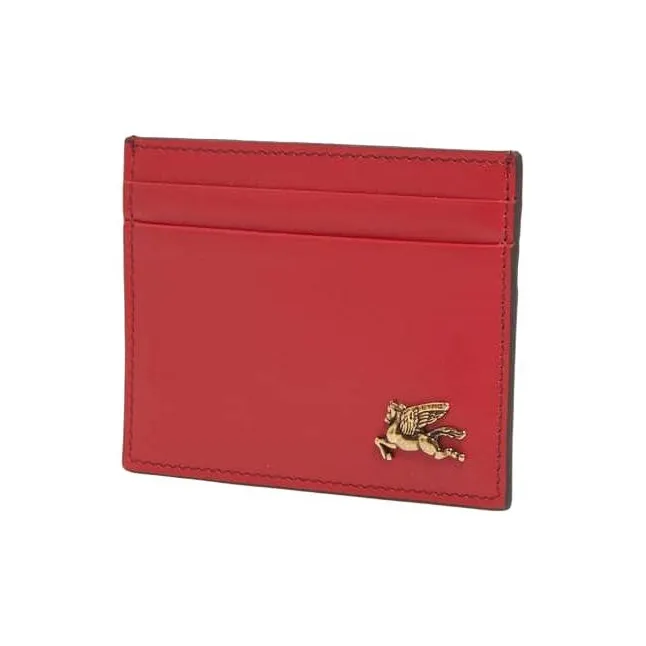 ETRO Cow Leather Card Holder Women's Red-1
