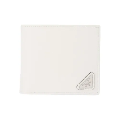 PRADA Leather Wallet Men's White