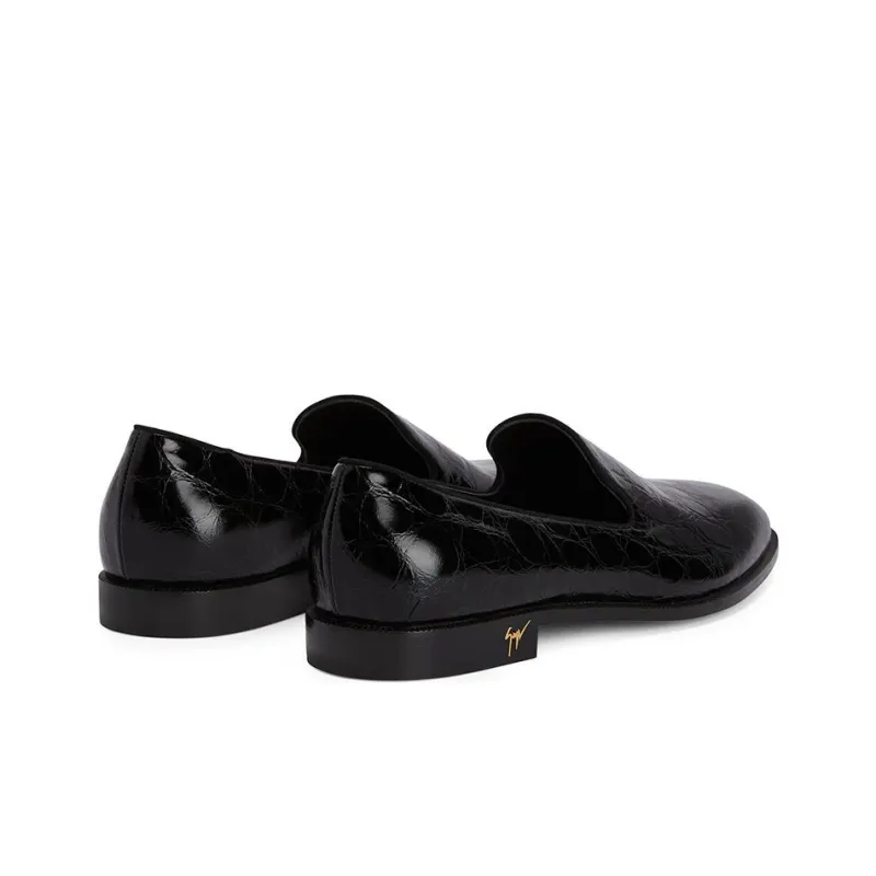 giuseppe zanotti Gatien Crocodile-effect Leather Loafers-3
