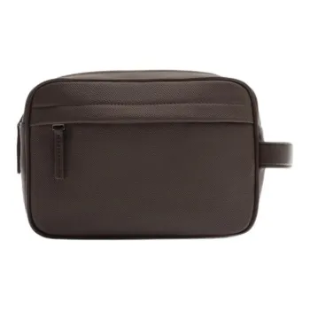 ZARA Polyurethane Toiletry Bag, Makeup Bag Men's Brown