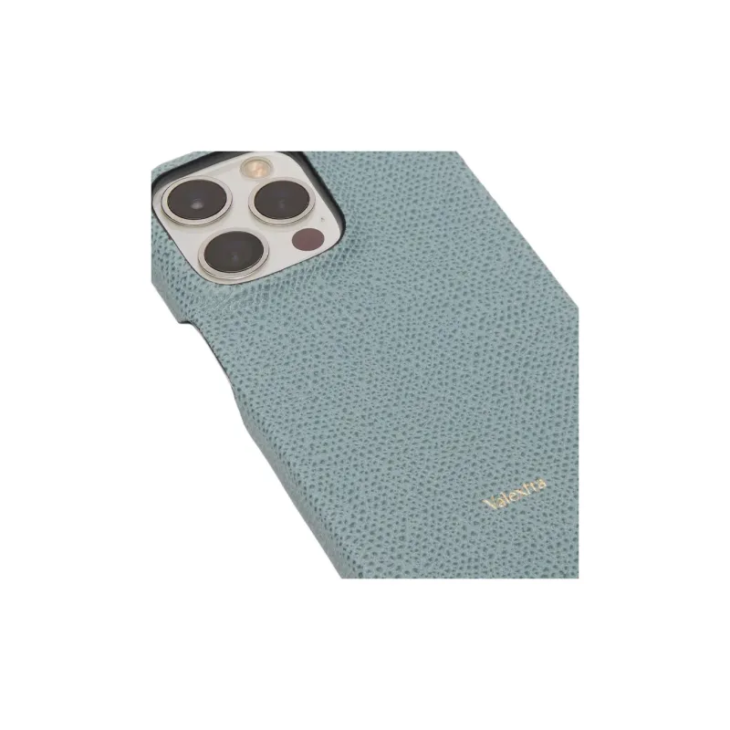 Valextra Millepunte Calfskin IPhone 13 Pro Protective Cover Bag Accessory Women's Smoke Blue-2