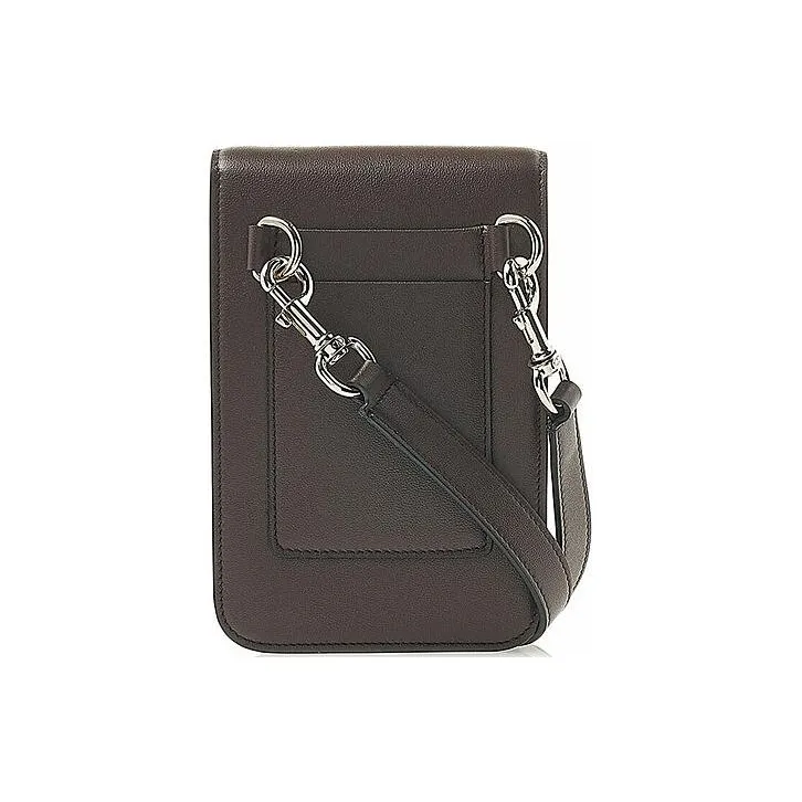 Valentino Calfskin Cell Phone Pouch Unisex Brown-2