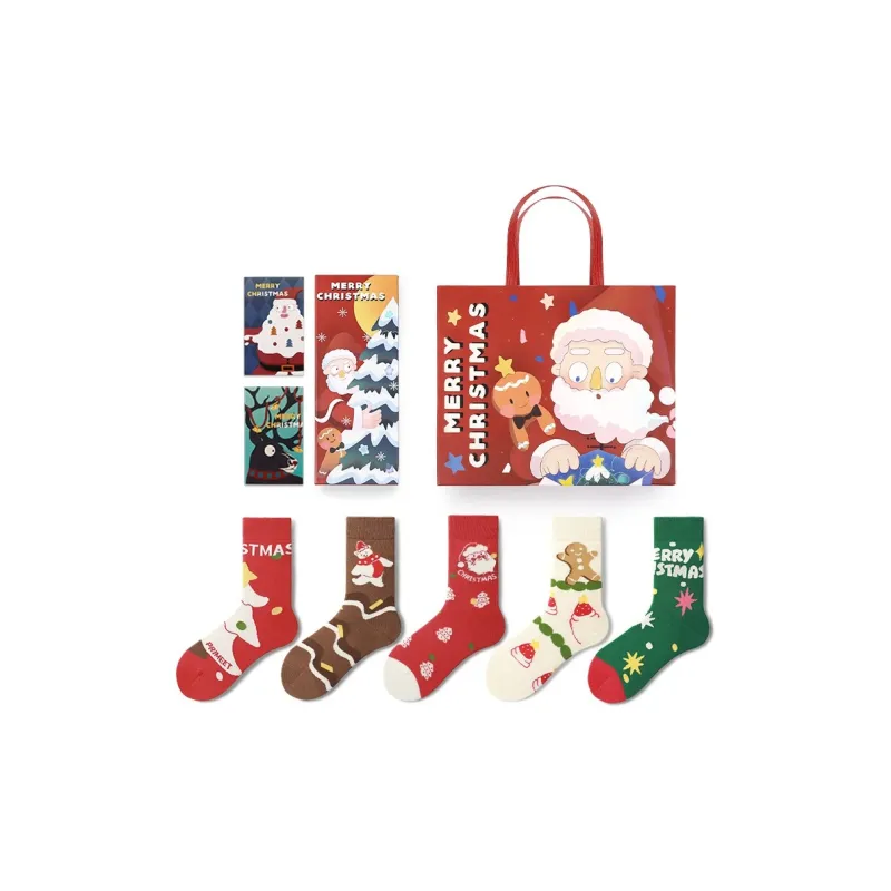Primeet Mid Calf Socks Unisex 5 Pairs Gift Box Set-32