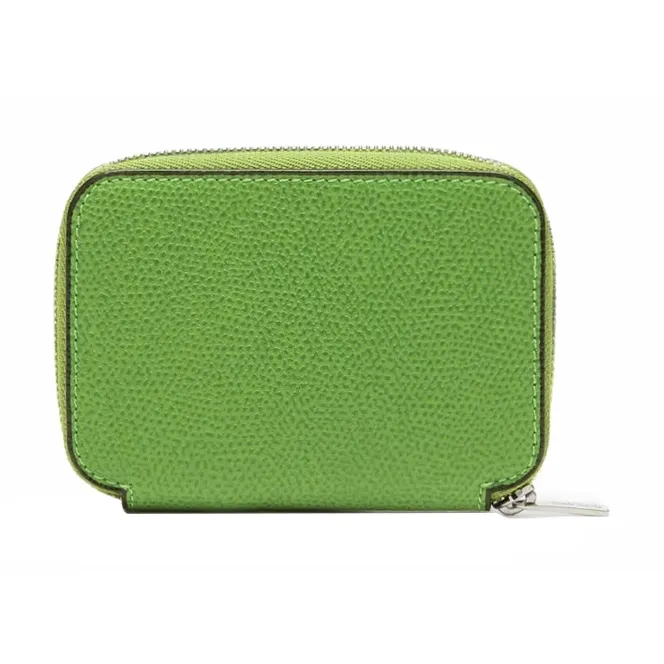 Valextra Millepunte Calfskin Card Holder Card Holder Women's Grass Green-1