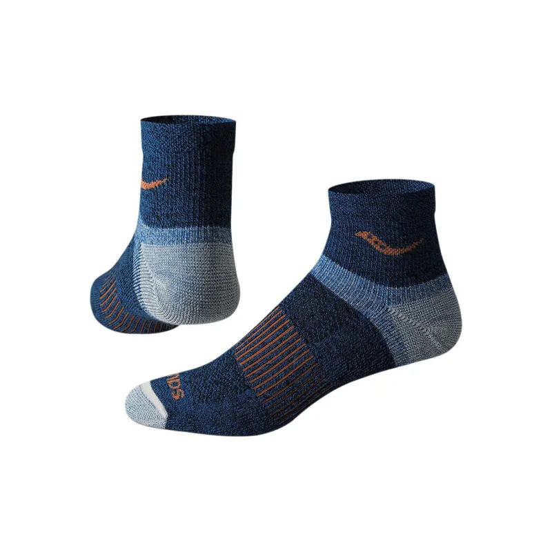 Saucony Inferno Merino Wool Blend Quarter 3-Pack Sock Mid-Calf Socks Men's 3 Pack-1