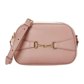 CELINE Leather Camera Bags Crossbody Bag Shoulder Bag Women's Pink